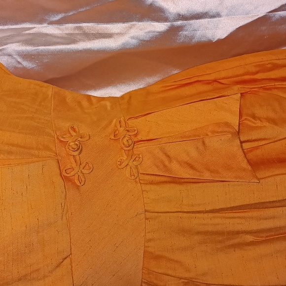 Vintage 50's peachy orange Franklin Chicago dress S/M - Picture 3 of 9